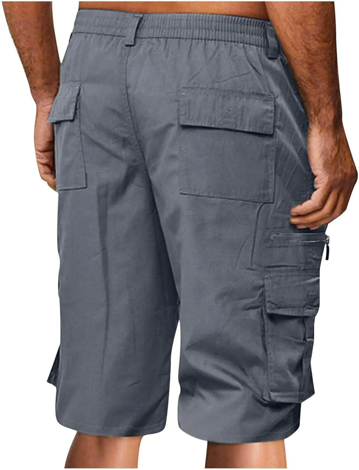 Muscularfit Tactical Shorts for Men 2024 Casual Multi Pockets Elastic Waist Chino Cargo Shorts Summer Athletic Beach Shorts