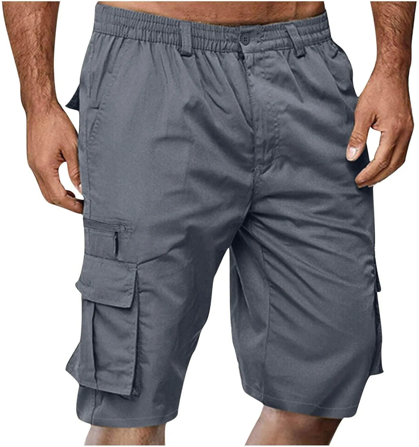Muscularfit Tactical Shorts for Men 2024 Casual Multi Pockets Elastic Waist Chino Cargo Shorts Summer Athletic Beach Shorts