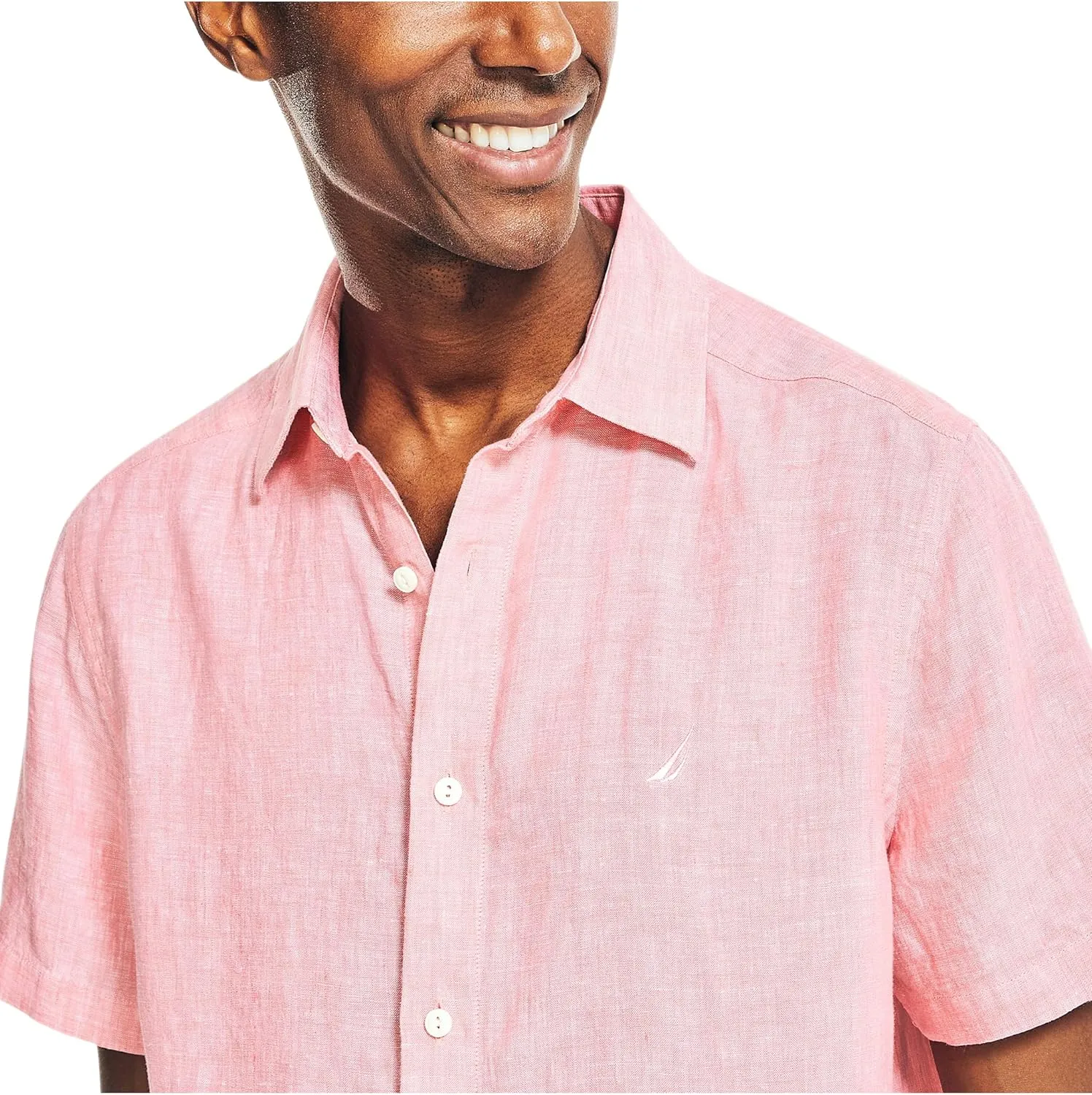 Nautica Men's Sustainably Crafted Linen Short-Sleeve Shirt