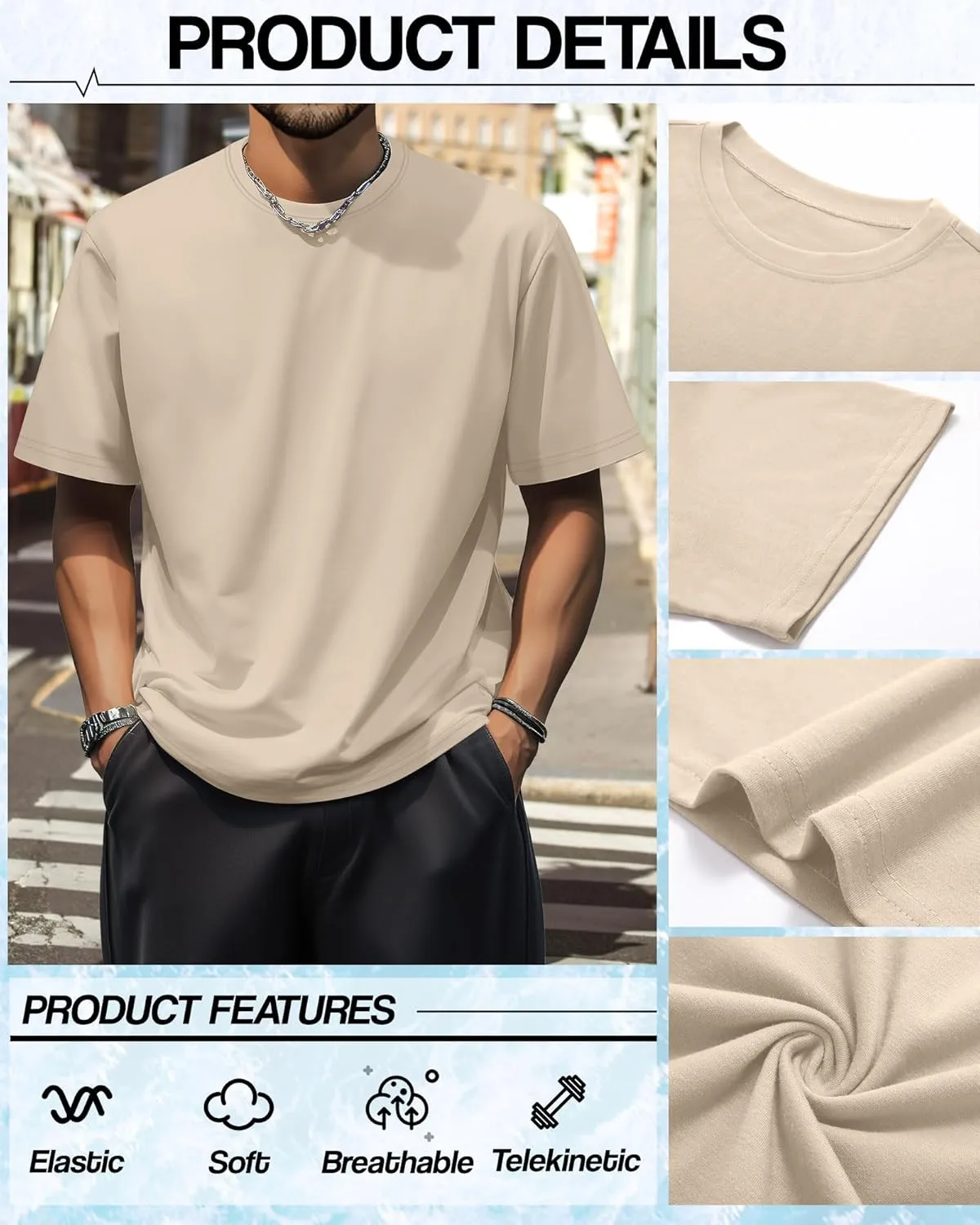 Neer 4 Pack Men's Big and Tall Shirts Summer Cotton Short Sleeve Tee Crew Neck Casual Top Basic Oversize T Shirts