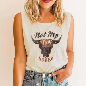 Not My First Rodeo Tank Women Rodeo Shirt Country Shirts Western T Shirt Sleeveless V Neck Ring Hole Cowboy Tank Tops