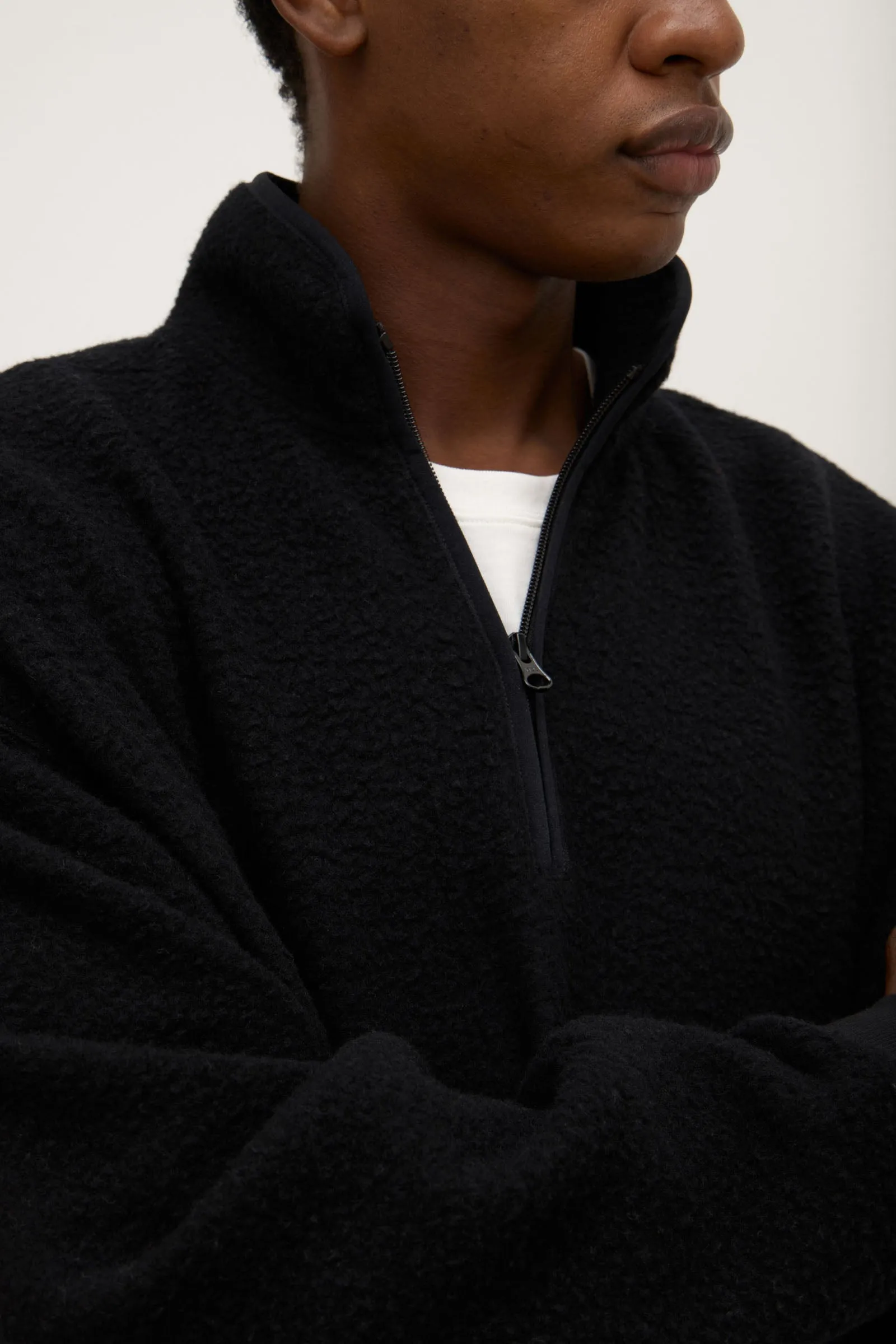 Palmer Wool Blend Funnel Neck Zip Sweat