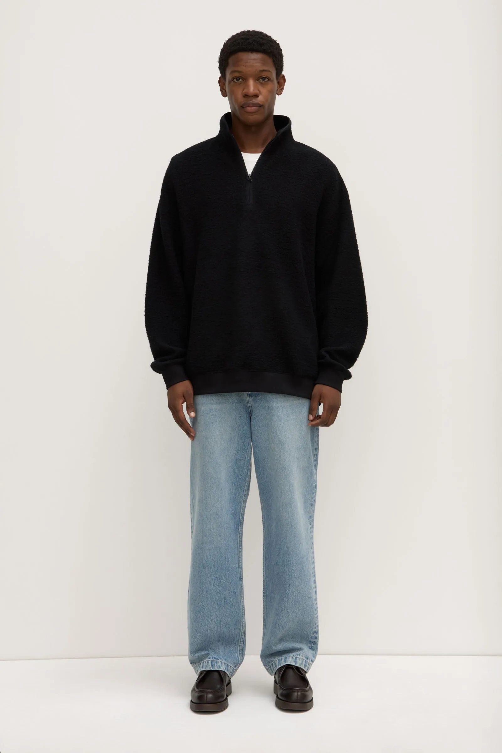 Palmer Wool Blend Funnel Neck Zip Sweat
