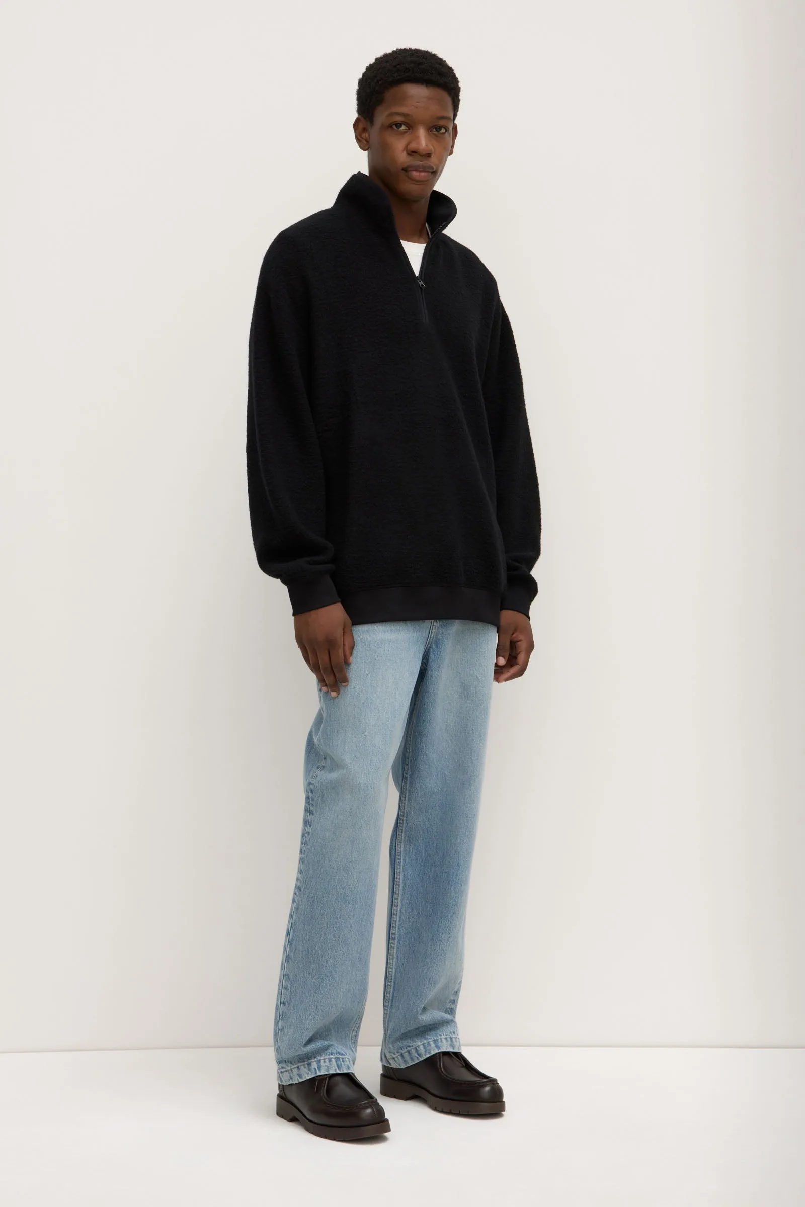 Palmer Wool Blend Funnel Neck Zip Sweat