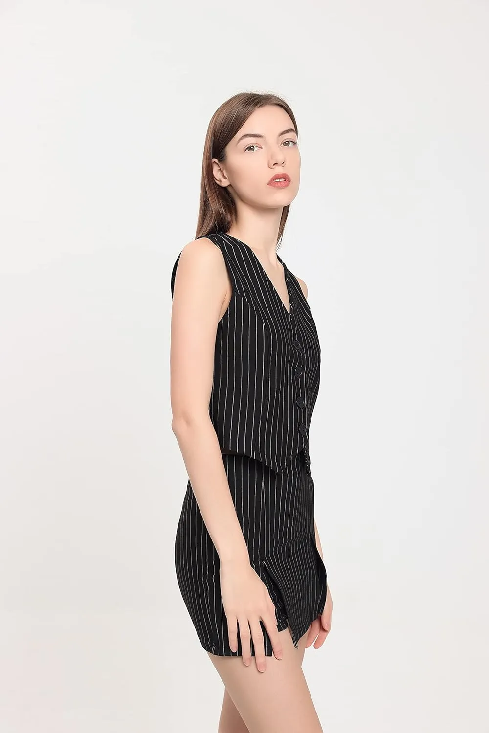 Pinstripe Skorts Skirts for Women Casual Mini Length Y2K Bodycon Short Skirts 2023
