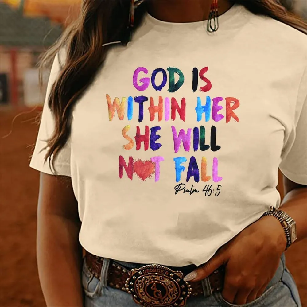 Plus Size Women Christian Shirts Waymaker Tshirt Vintage Faith Religious Gift Tee Psalm 91 Letter Print Blessed Tops(2-5X)