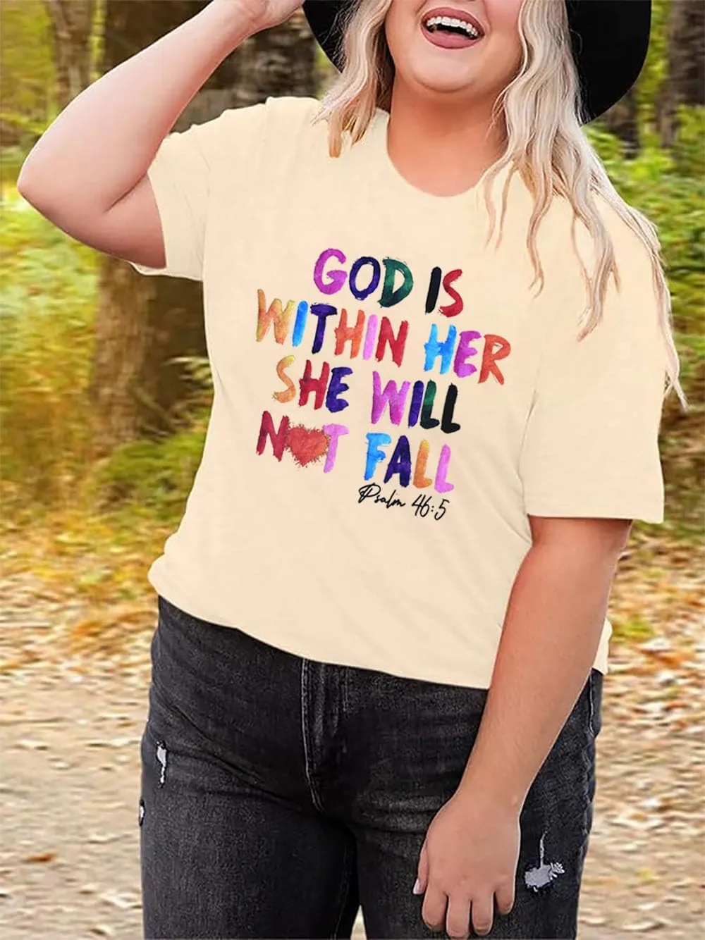 Plus Size Women Christian Shirts Waymaker Tshirt Vintage Faith Religious Gift Tee Psalm 91 Letter Print Blessed Tops(2-5X)