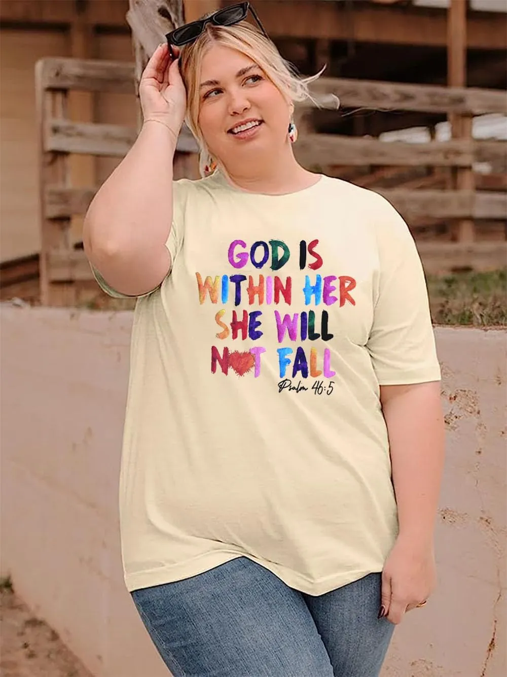 Plus Size Women Christian Shirts Waymaker Tshirt Vintage Faith Religious Gift Tee Psalm 91 Letter Print Blessed Tops(2-5X)