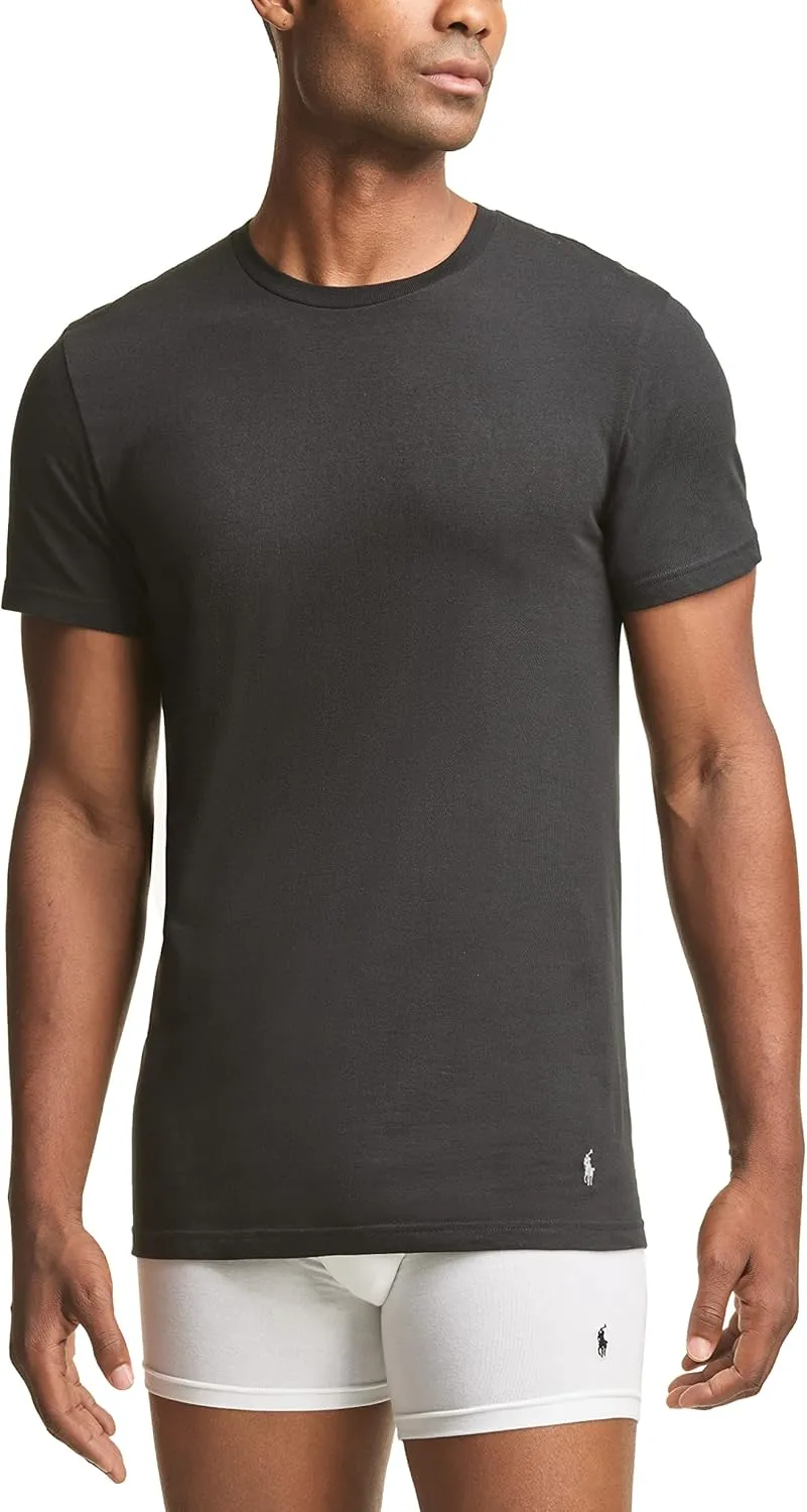 POLO Ralph Lauren Men's Classic Stretch Crew Undershirts Big & Tall 3-Pack