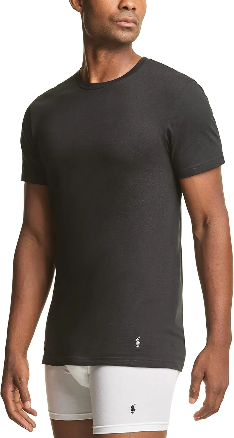 POLO Ralph Lauren Men's Classic Stretch Crew Undershirts Big & Tall 3-Pack
