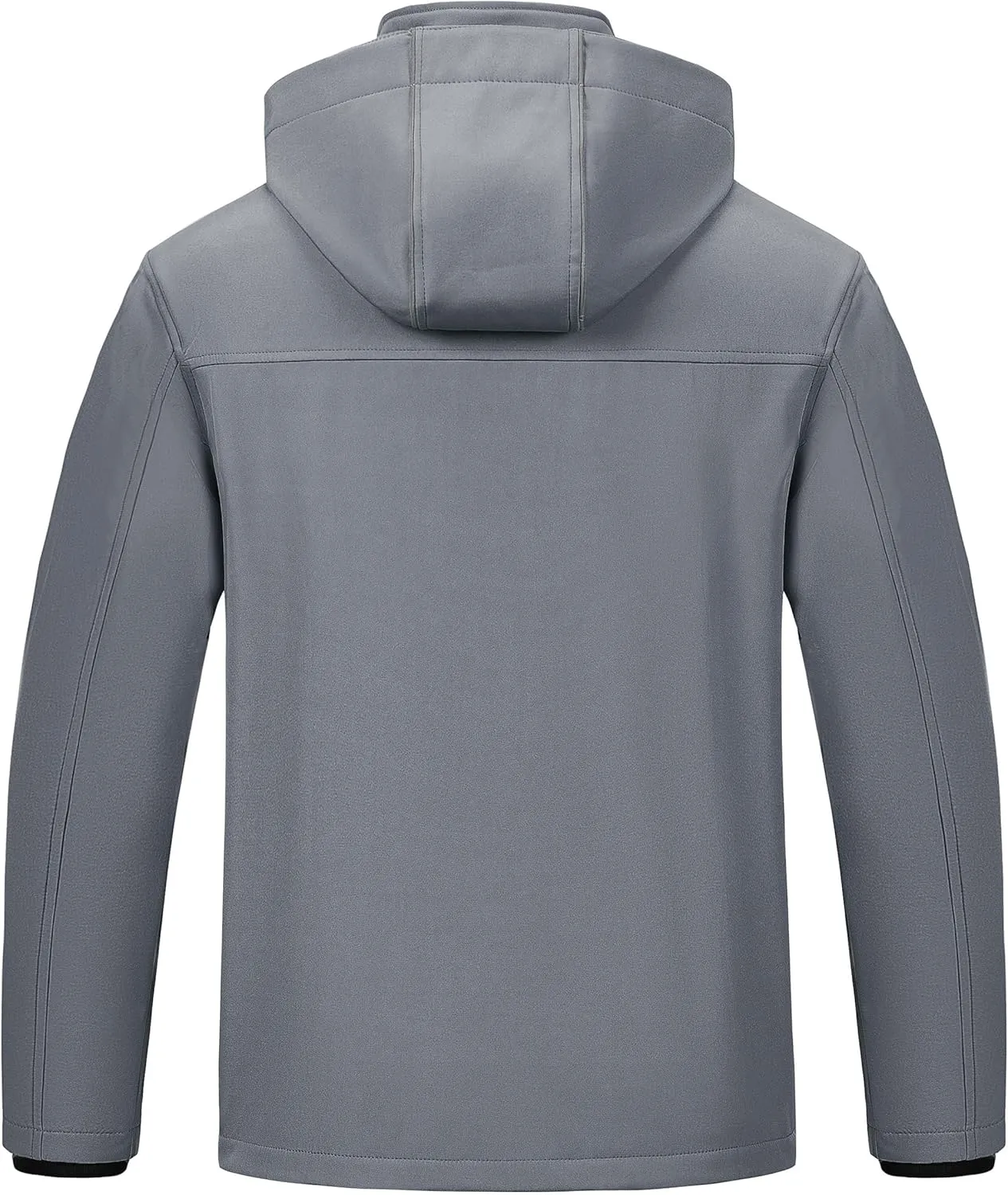 Pursky Men's Softshell Jacket Waterproof Fleece Lined Windbreaker With Removable Hood Lightweight Tactical Jacket