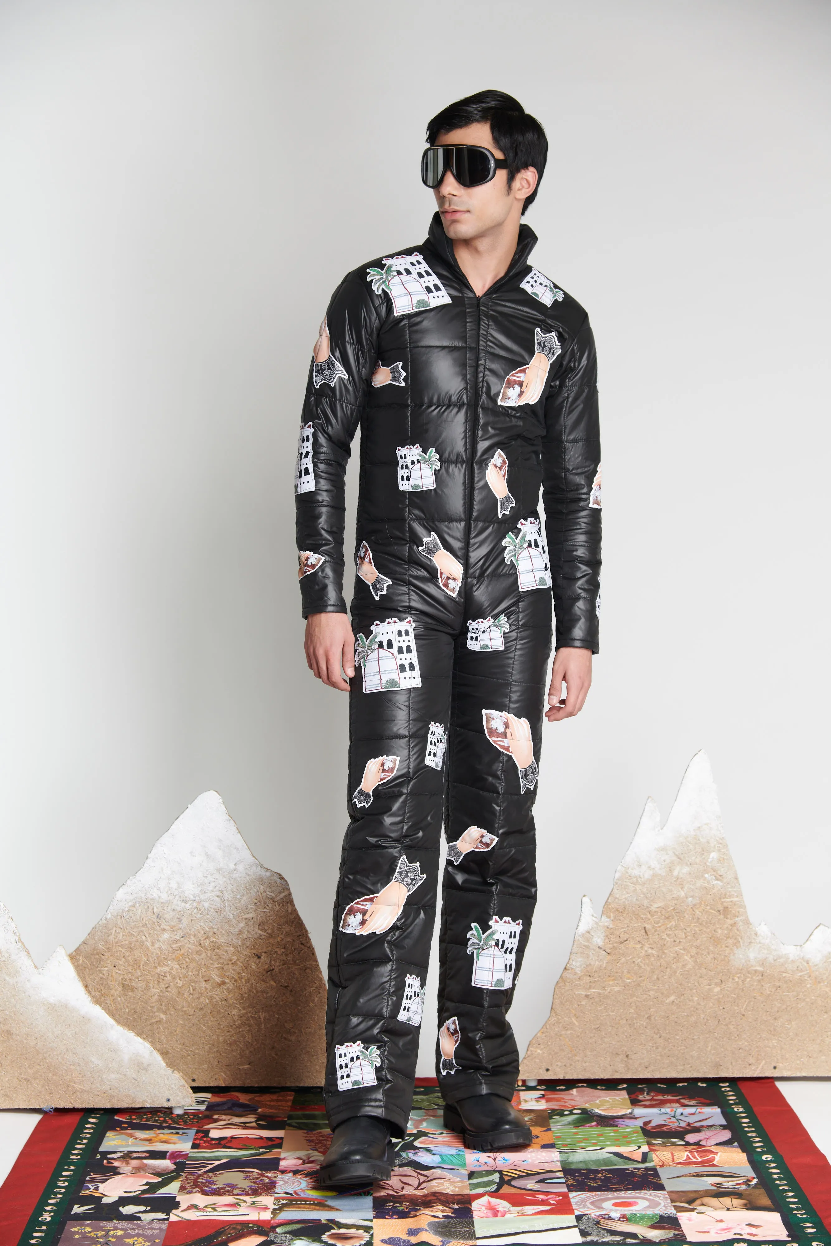 Quilted Ski Suit with Jaiscape Patches