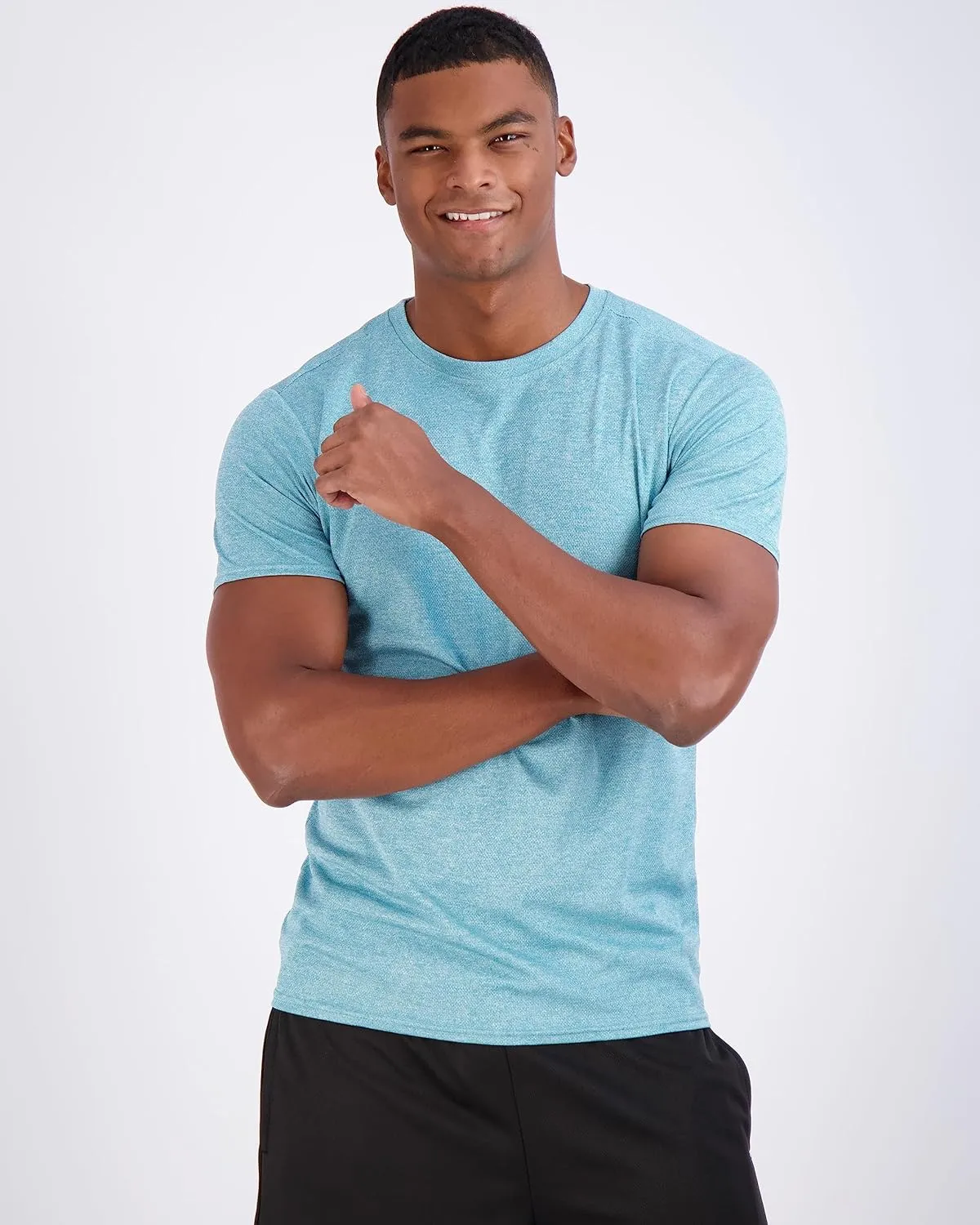 Real Essentials 5 Pack Mens Active Quick Dry Mesh Crew Neck T Shirts | Athletic Short Sleeve Tee (Available in Big & Tall)