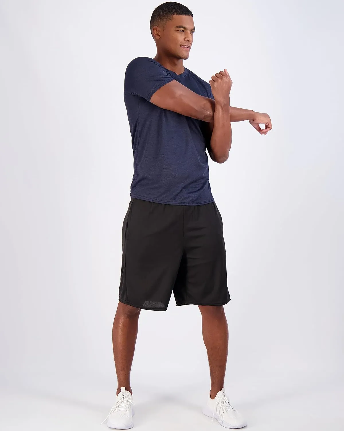 Real Essentials 5 Pack Mens Active Quick Dry Mesh Crew Neck T Shirts | Athletic Short Sleeve Tee (Available in Big & Tall)