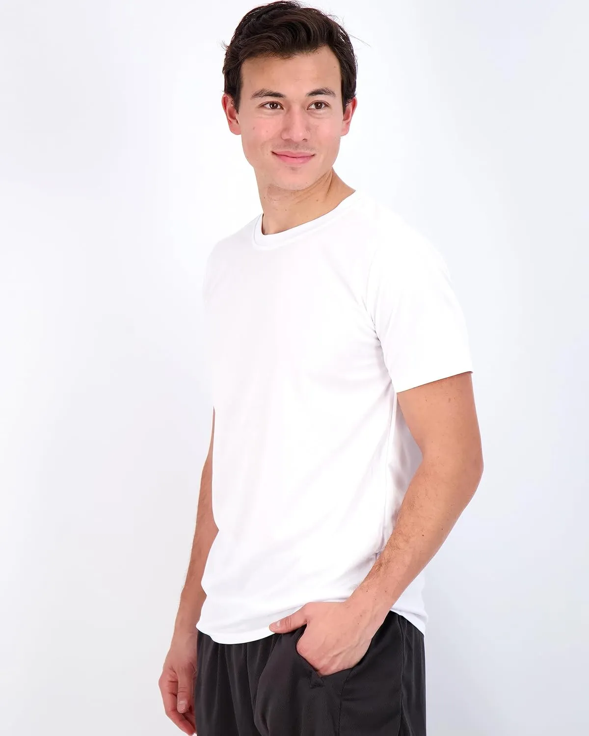 Real Essentials 5 Pack Mens Active Quick Dry Mesh Crew Neck T Shirts | Athletic Short Sleeve Tee (Available in Big & Tall)