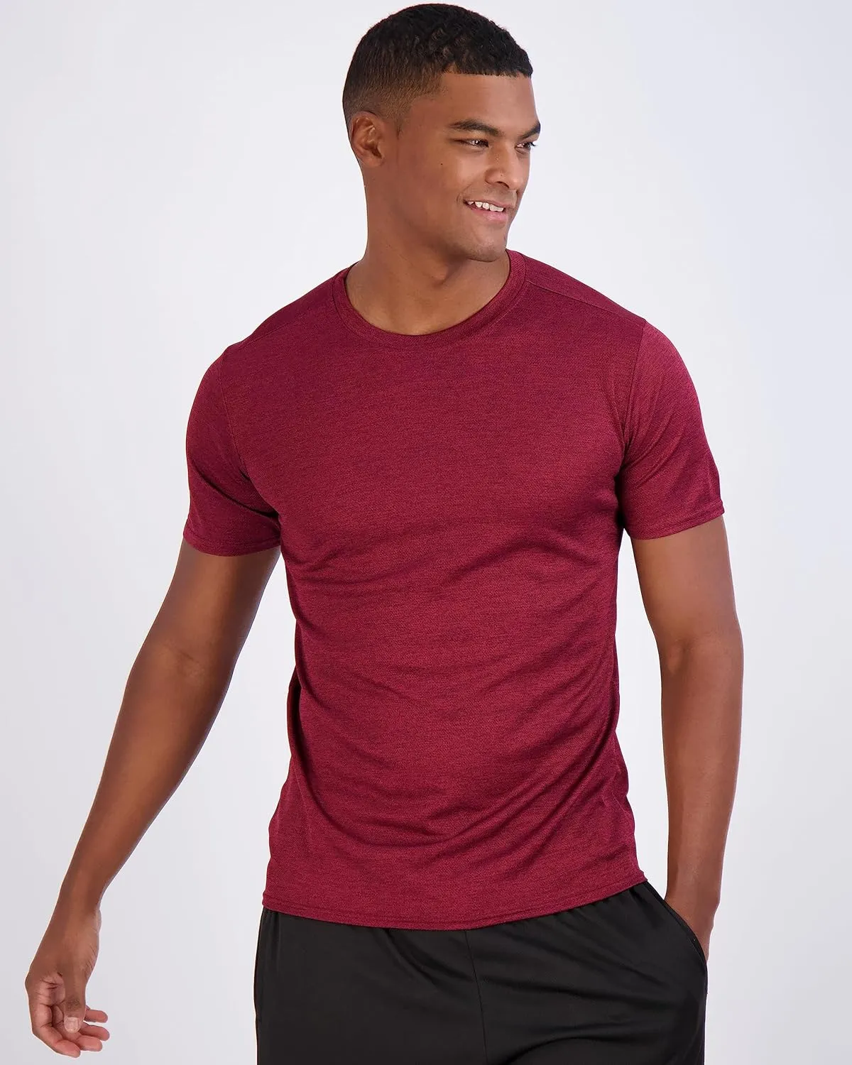 Real Essentials 5 Pack Mens Active Quick Dry Mesh Crew Neck T Shirts | Athletic Short Sleeve Tee (Available in Big & Tall)