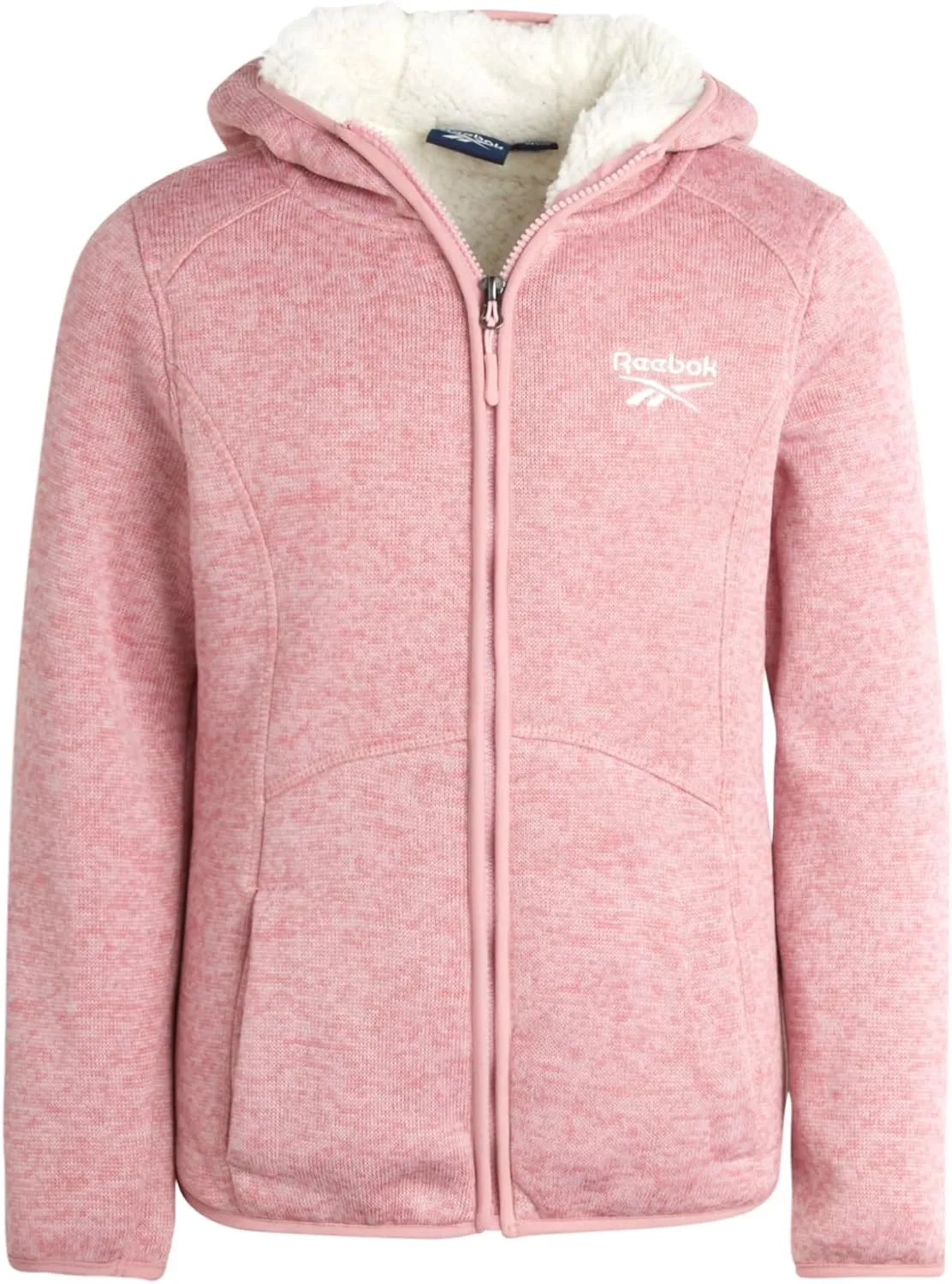 Reebok Girls Active Sweatshirt  Sherpa Lined Sweater Fleece Zip Hoodie Sweatshirt  Heavyweight Sweatshirt for Girls (4-16)