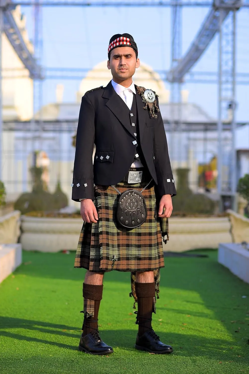 Scottish Argyle Kilt Jacket With Waistcoat/Vest