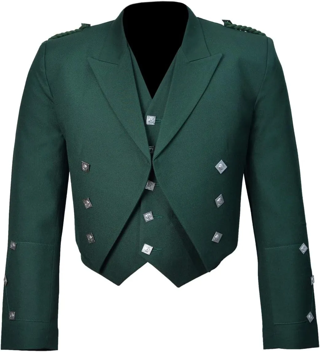 Scottish Prince Charlie Kilt Jacket with Waistcoat/Vest