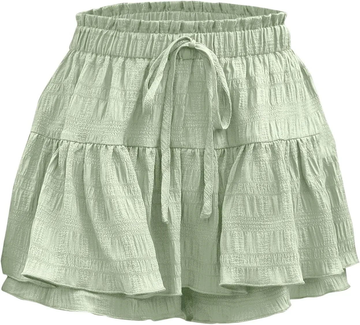 Shorts for Women 2025 High Waisted Ruffle Summer Casual Skorts Flowy Pleated Mini Skirts Swing Beach Vacation Shorts