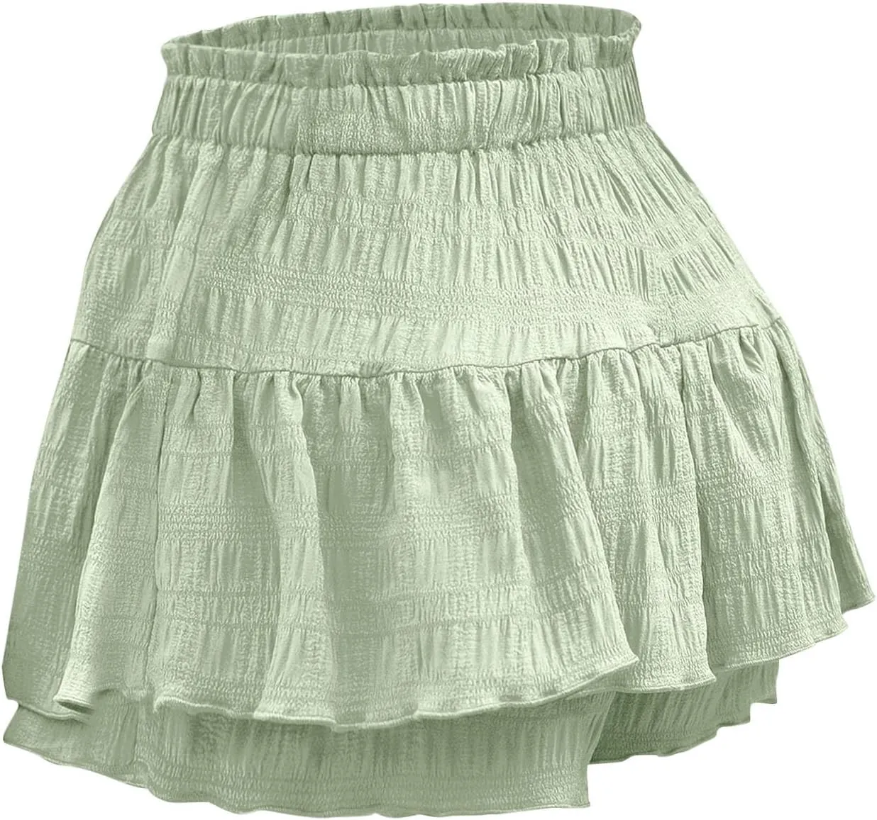 Shorts for Women 2025 High Waisted Ruffle Summer Casual Skorts Flowy Pleated Mini Skirts Swing Beach Vacation Shorts