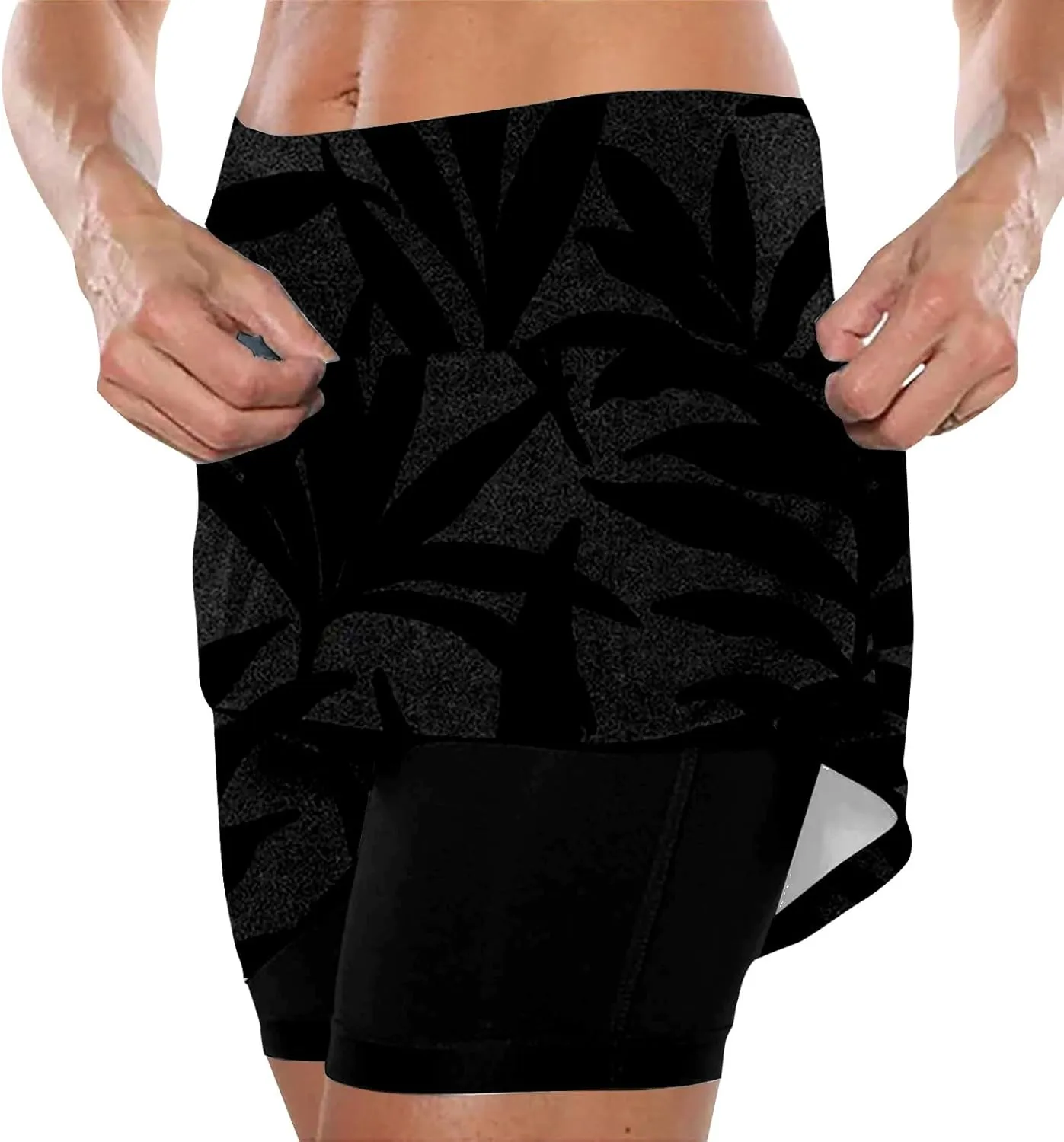 Skorts for Women Summer Tennis Elastic High Waisted Floral Printed Gym Skirts Comfort Trendy Lightweight Running Shorts