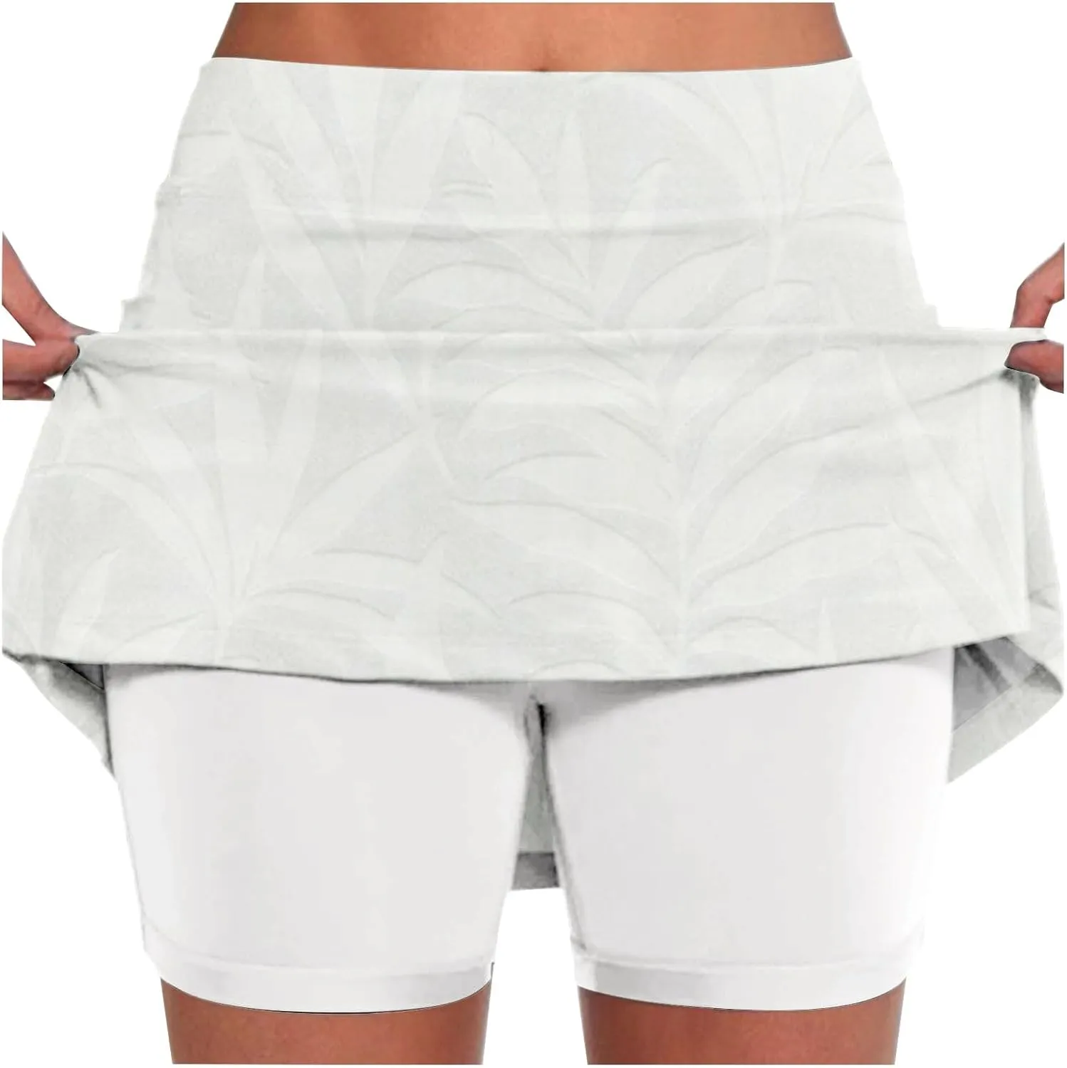 Skorts for Women Summer Tennis Elastic High Waisted Floral Printed Gym Skirts Comfort Trendy Lightweight Running Shorts
