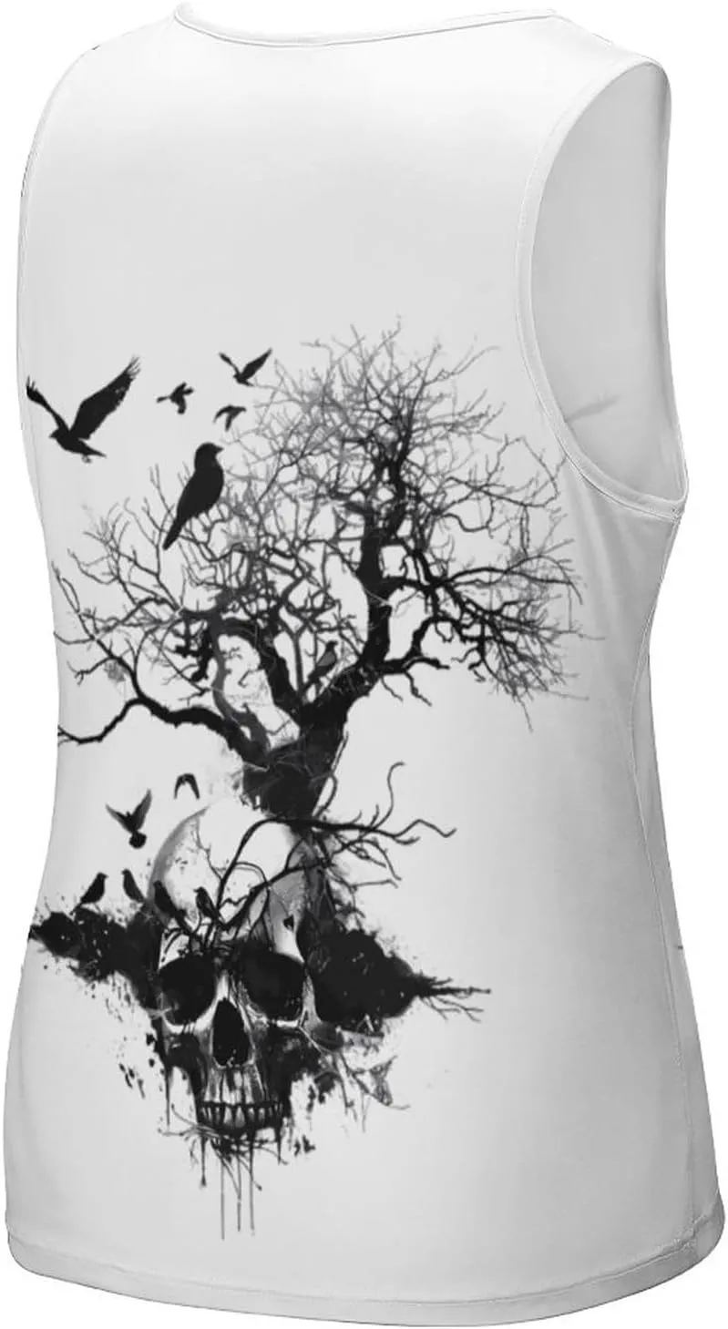 Skull Tree Men's Tank Top Sleeveless T-Shirt Pullover Vest Shirts Gym Workout Beach Funny