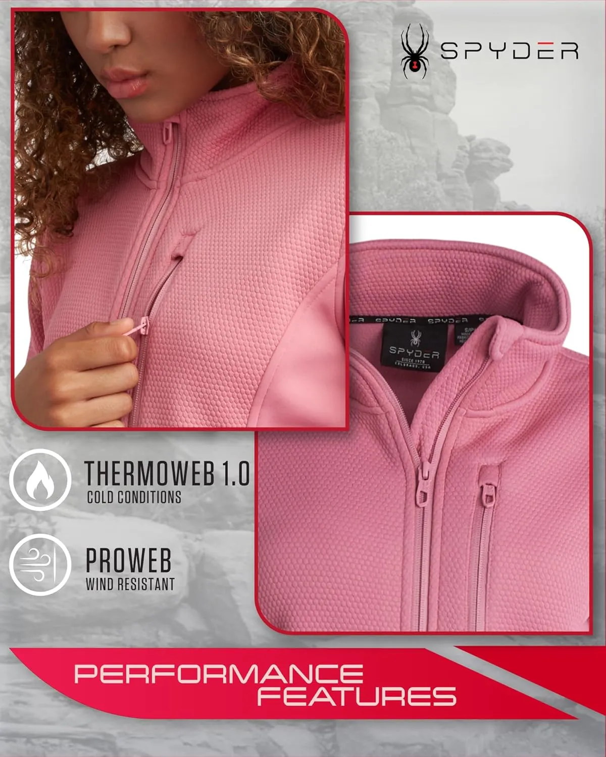 Spyder Women's Active Performance Fleece Jacket - Full Zip Lightweight Wind Resistant Windbreaker Sweater Jacket (Sizes:S-XL)