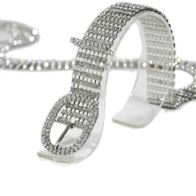 Super Shine Crystal Rhinestone Women Belts