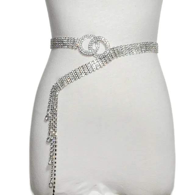 Super Shine Crystal Rhinestone Women Belts