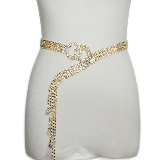 Super Shine Crystal Rhinestone Women Belts