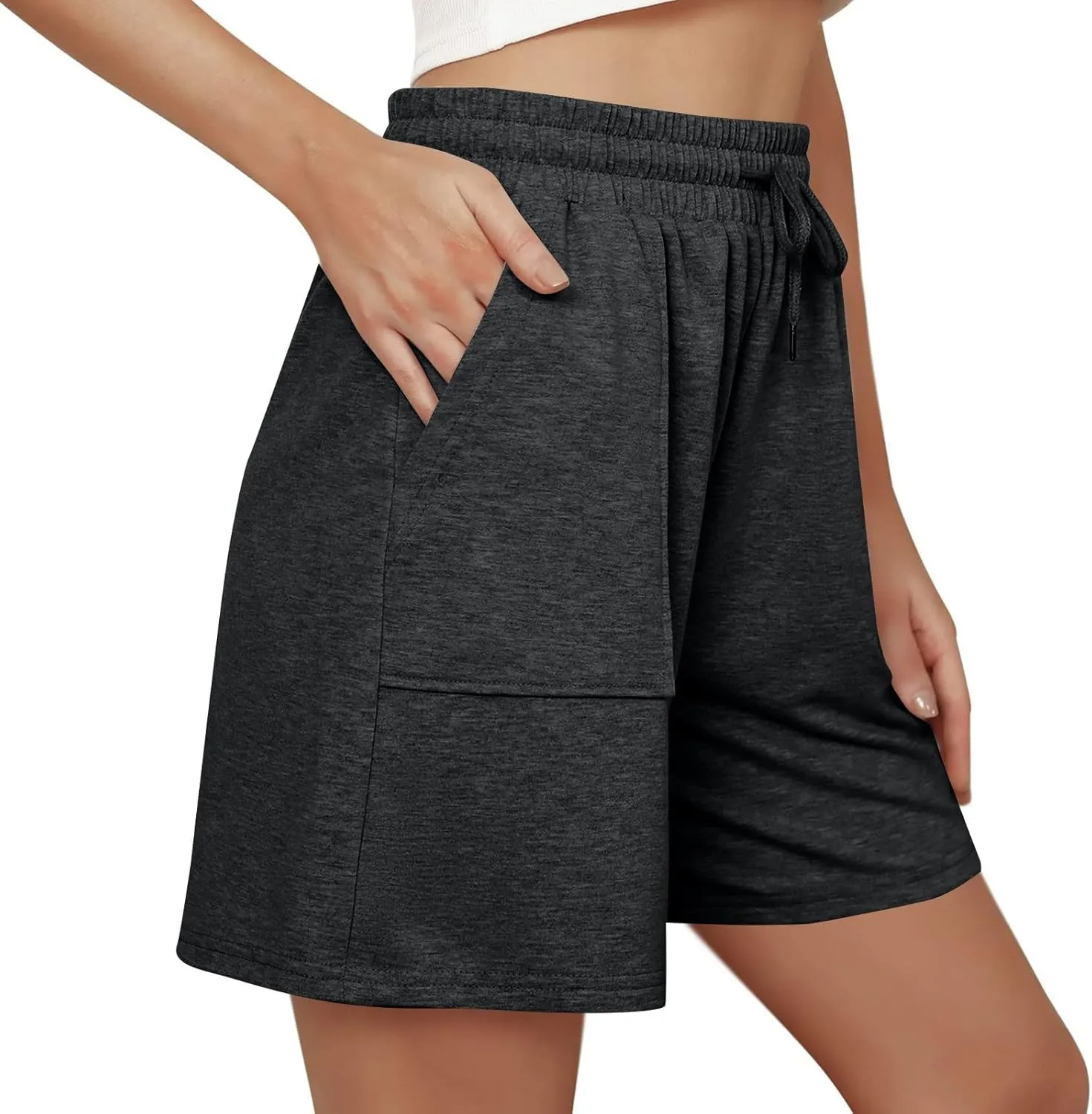 Sweat Shorts Women Loose Fit Drawstring Waist Bermuda Shorts with Pockets Comfy Casual Athletic Workout SweatShorts