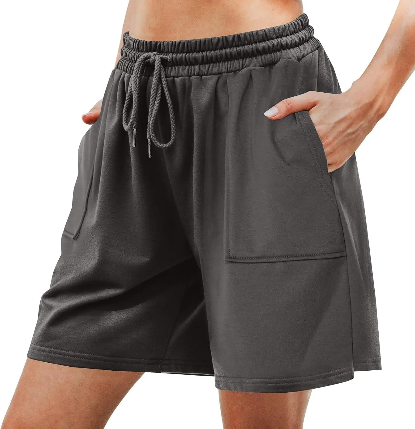 Sweat Shorts Women Loose Fit Drawstring Waist Bermuda Shorts with Pockets Comfy Casual Athletic Workout SweatShorts
