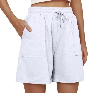 Sweat Shorts Women Loose Fit Drawstring Waist Bermuda Shorts with Pockets Comfy Casual Athletic Workout SweatShorts