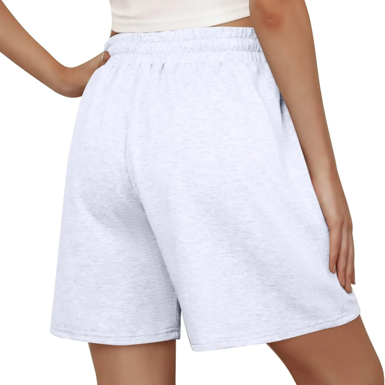 Sweat Shorts Women Loose Fit Drawstring Waist Bermuda Shorts with Pockets Comfy Casual Athletic Workout SweatShorts