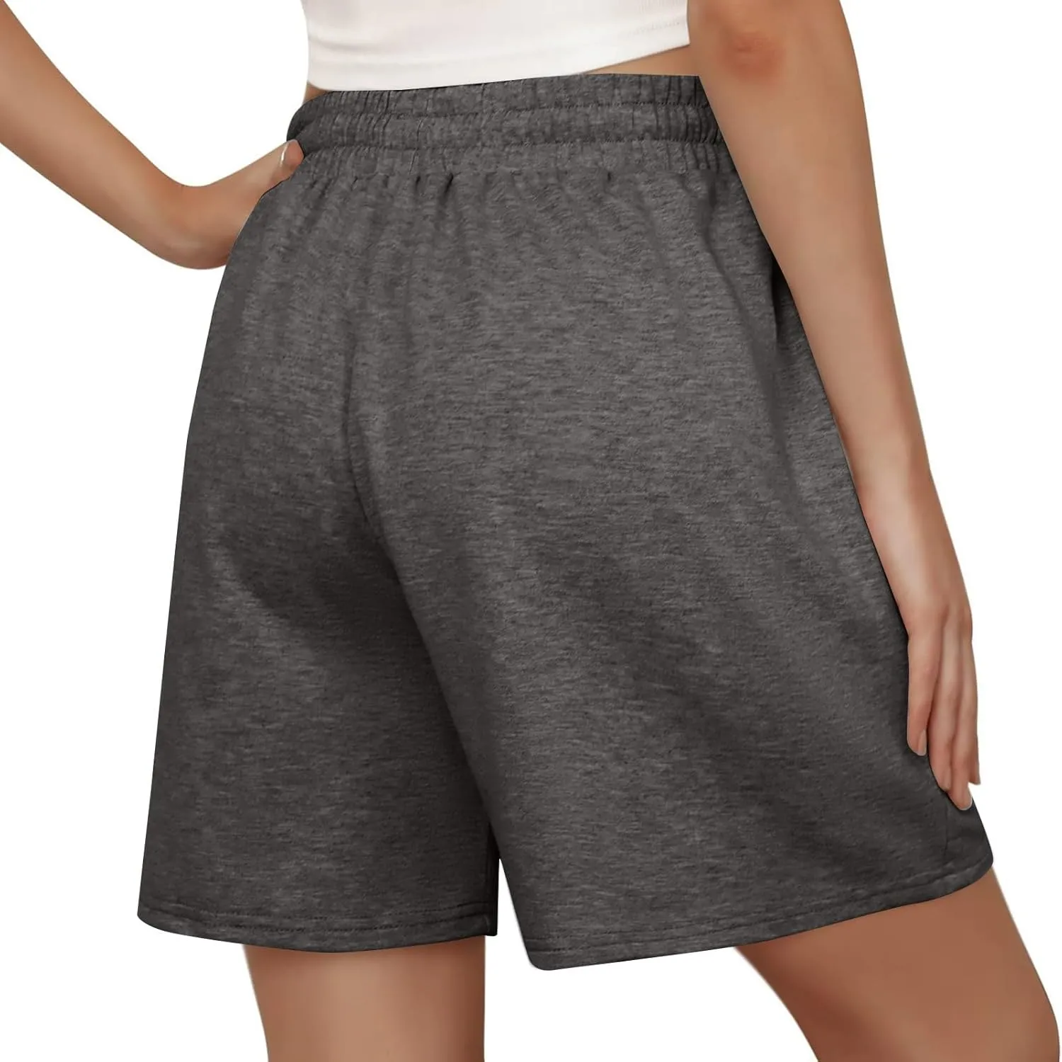 Sweat Shorts Women Loose Fit Drawstring Waist Bermuda Shorts with Pockets Comfy Casual Athletic Workout SweatShorts