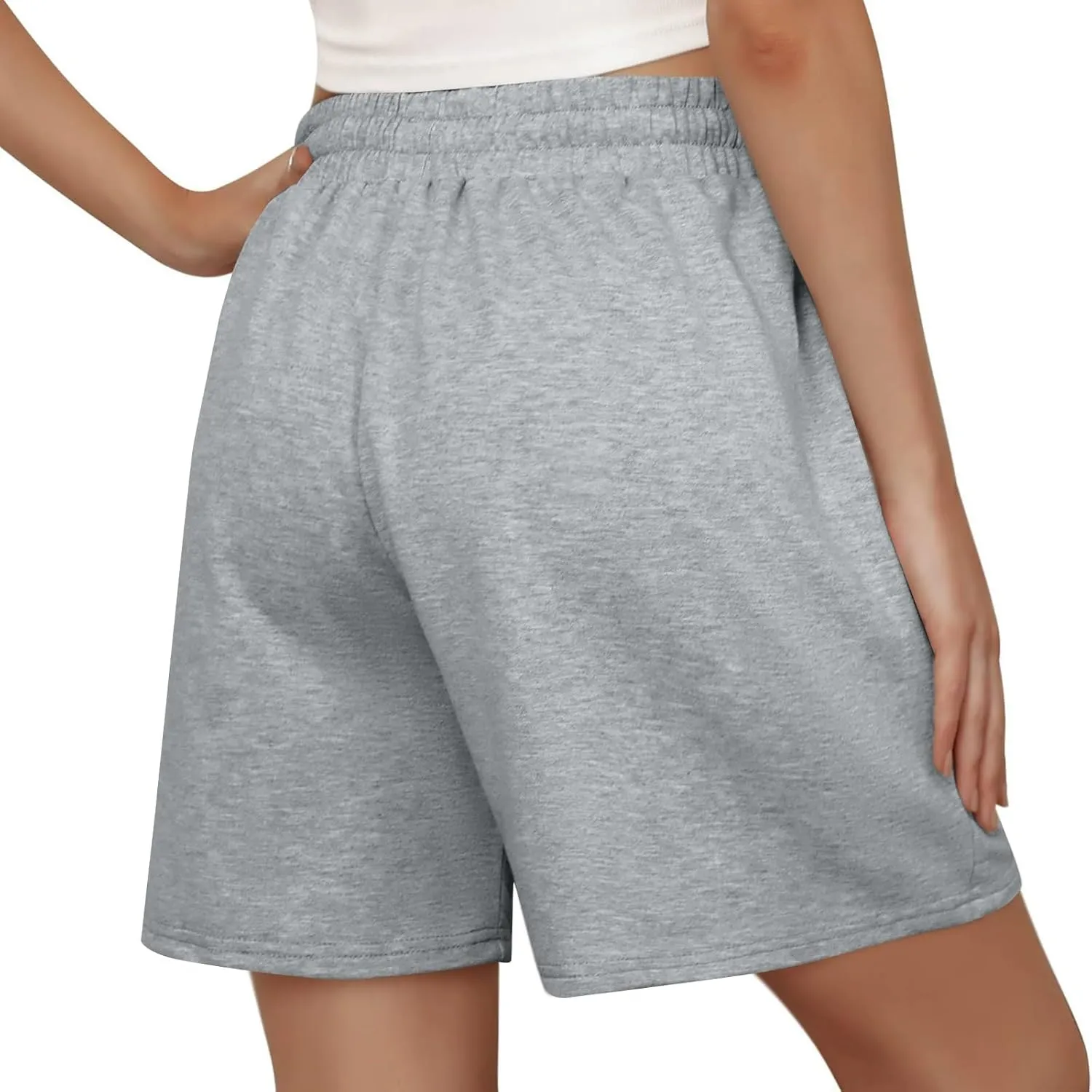 Sweat Shorts Women Loose Fit Drawstring Waist Bermuda Shorts with Pockets Comfy Casual Athletic Workout SweatShorts