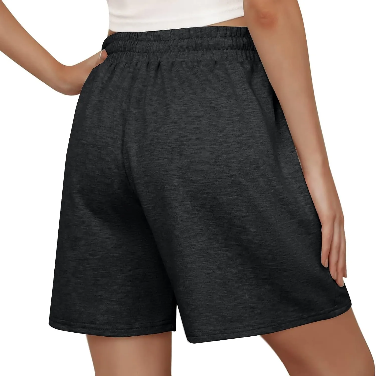 Sweat Shorts Women Loose Fit Drawstring Waist Bermuda Shorts with Pockets Comfy Casual Athletic Workout SweatShorts