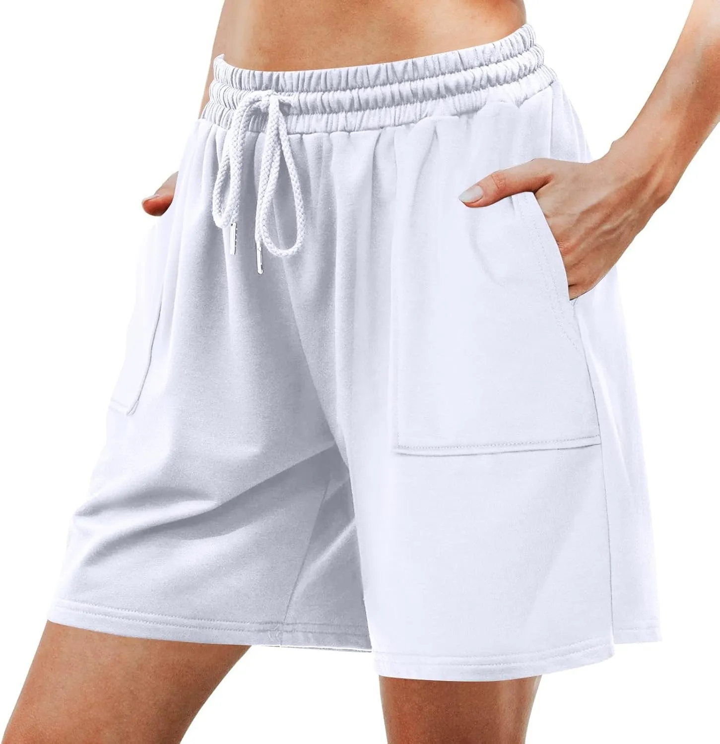 Sweat Shorts Women Loose Fit Drawstring Waist Bermuda Shorts with Pockets Comfy Casual Athletic Workout SweatShorts