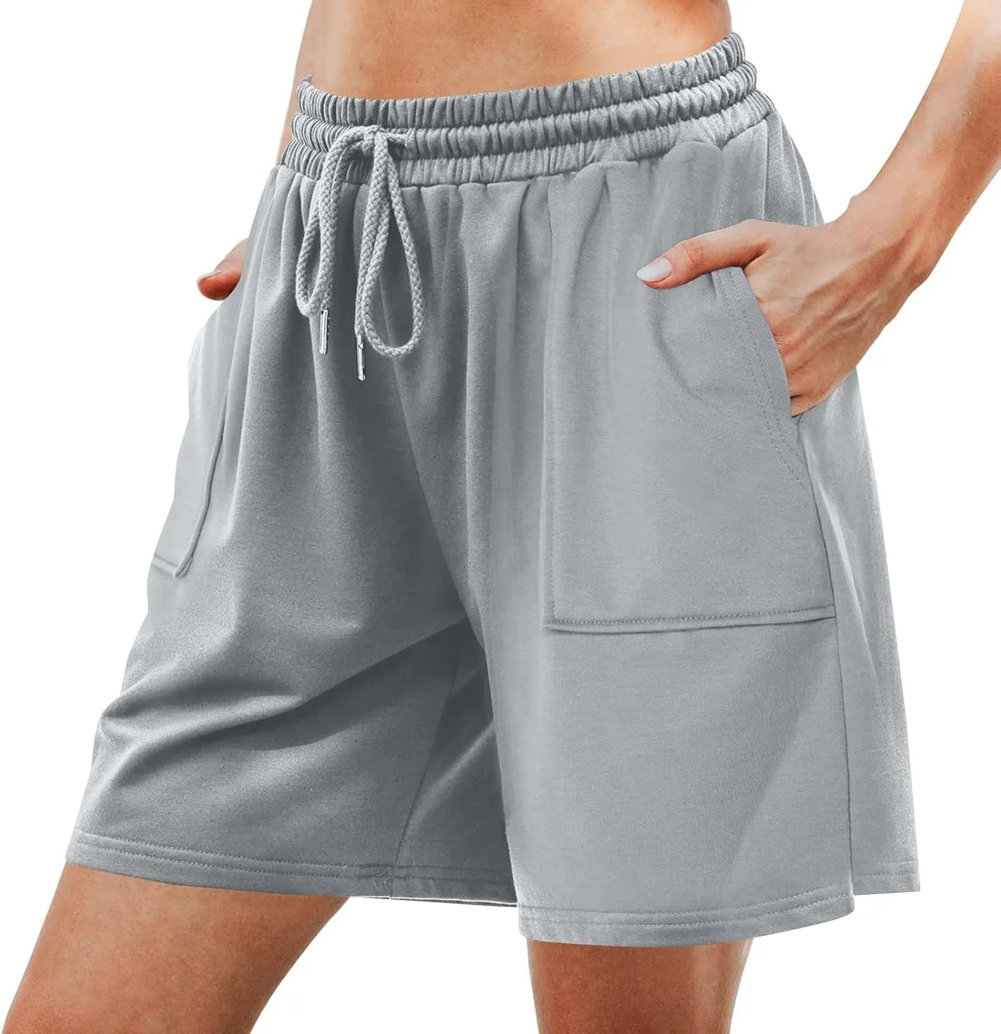 Sweat Shorts Women Loose Fit Drawstring Waist Bermuda Shorts with Pockets Comfy Casual Athletic Workout SweatShorts