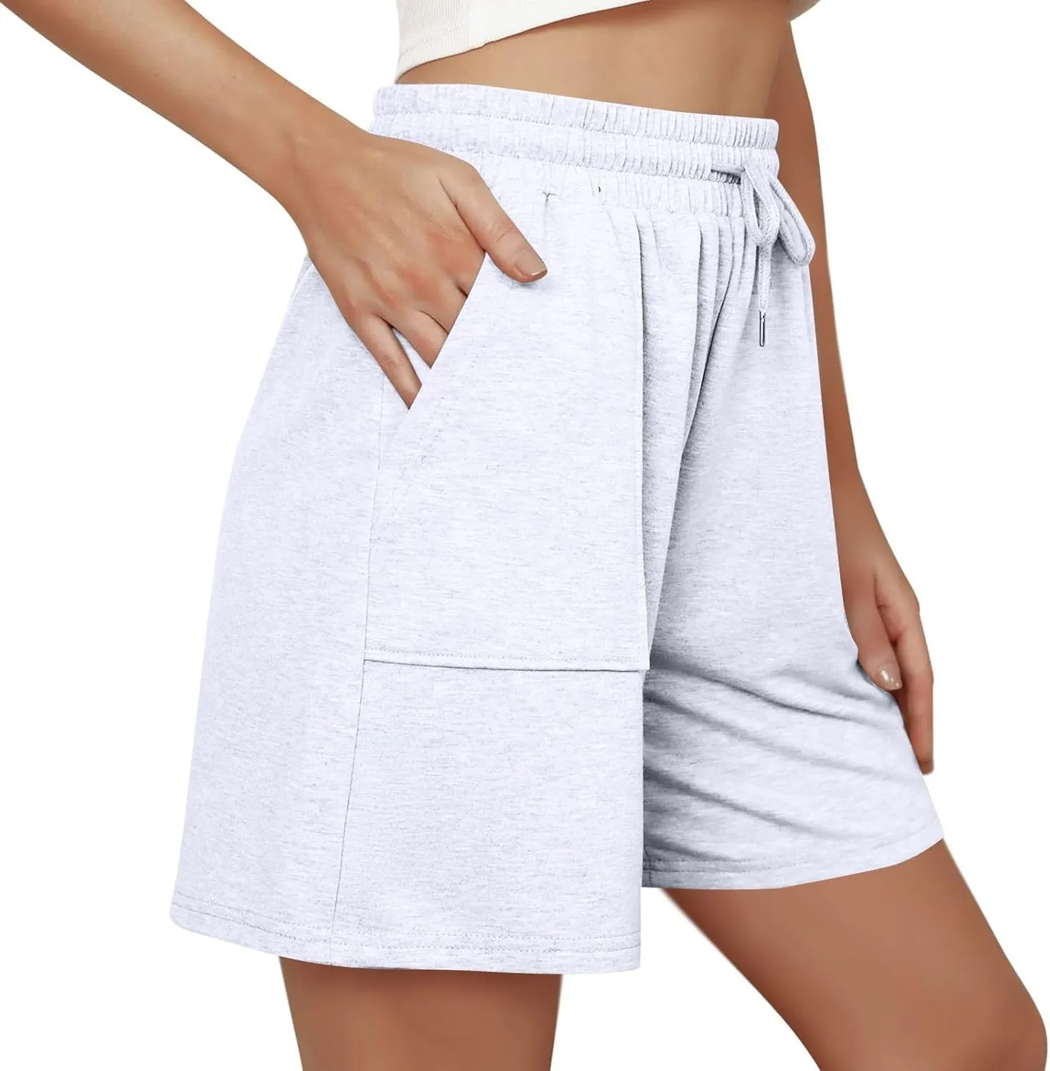 Sweat Shorts Women Loose Fit Drawstring Waist Bermuda Shorts with Pockets Comfy Casual Athletic Workout SweatShorts