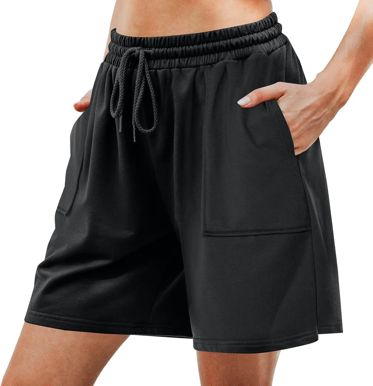 Sweat Shorts Women Loose Fit Drawstring Waist Bermuda Shorts with Pockets Comfy Casual Athletic Workout SweatShorts