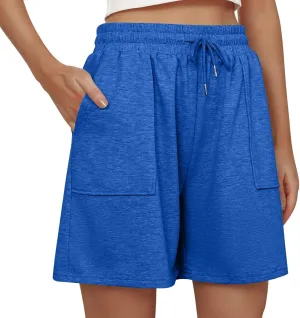 Sweat Shorts Women Loose Fit Drawstring Waist Bermuda Shorts with Pockets Comfy Casual Athletic Workout SweatShorts