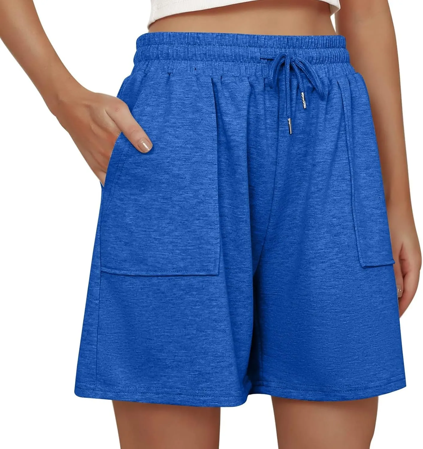 Sweat Shorts Women Loose Fit Drawstring Waist Bermuda Shorts with Pockets Comfy Casual Athletic Workout SweatShorts