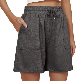 Sweat Shorts Women Loose Fit Drawstring Waist Bermuda Shorts with Pockets Comfy Casual Athletic Workout SweatShorts