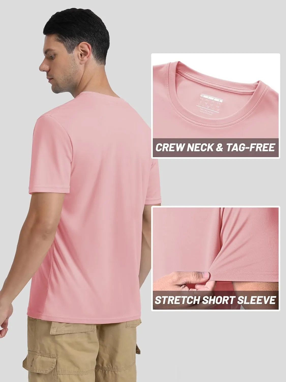 TACVASEN Swim Shirts for Men Rash Guard SPF Short Sleeve Sun T-Shirt UPF 50 Quick Dry Lightweight Fishing Water Shirt
