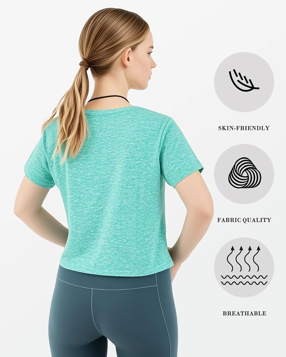 Taiyin 8 Pack Women's Dry Fit Crop Top Workout Short Sleeve Shirts Crew Neck Stretch Athletic Tee Summer Classic Tunic 2025