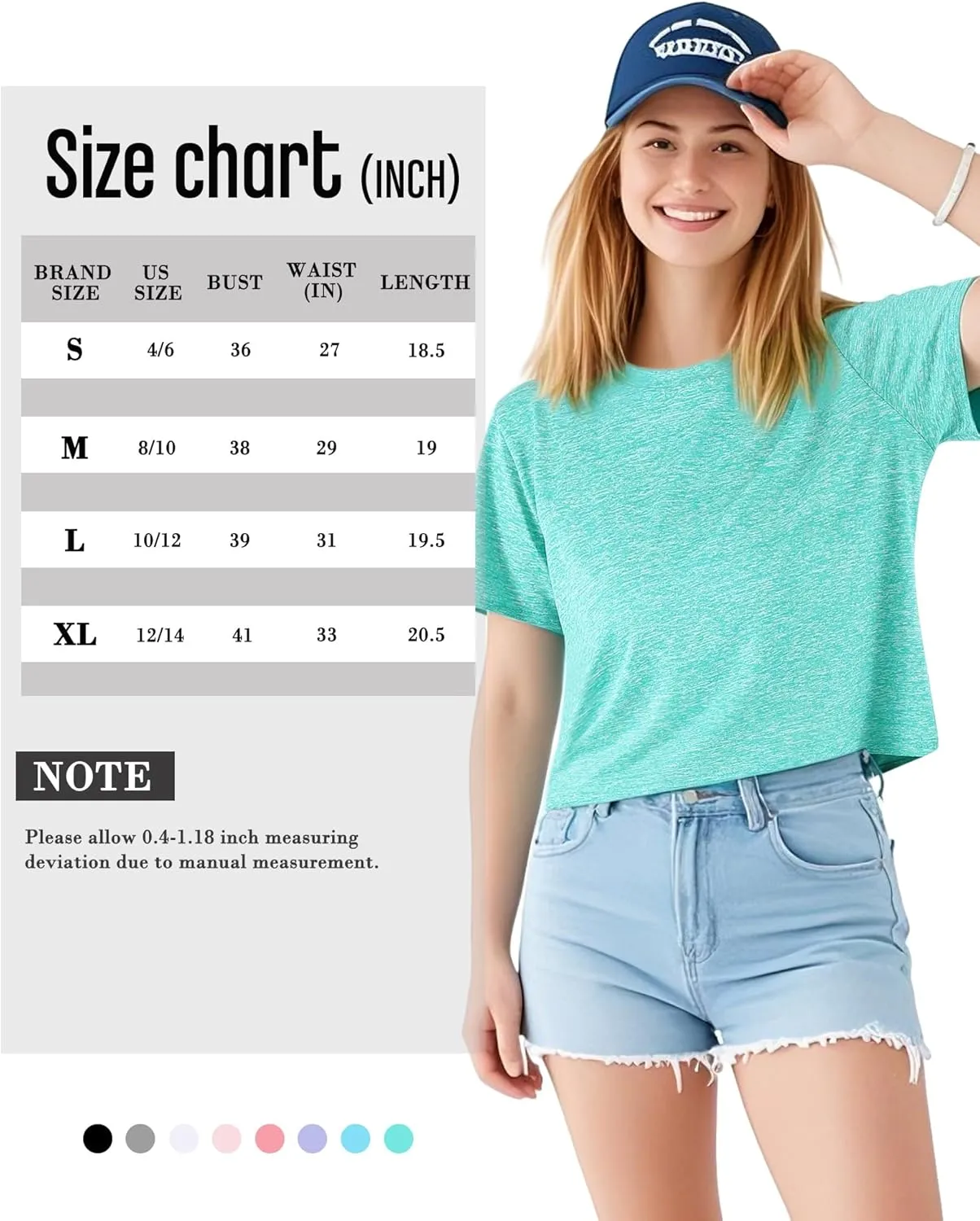 Taiyin 8 Pack Women's Dry Fit Crop Top Workout Short Sleeve Shirts Crew Neck Stretch Athletic Tee Summer Classic Tunic 2025