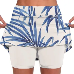 Tennis Skirts for Women Athletic Skort with Shorts High Waist Tummy Control Yoga Skirt Workout Printed Skirt Shorts